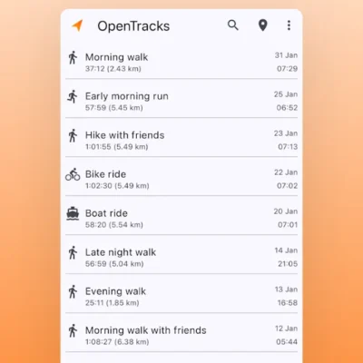 OpenTracks screenshot