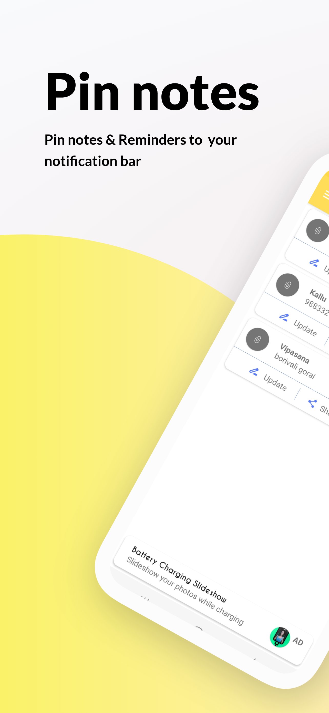 QuickPin - Fast Notes Reminder Android Screenshot