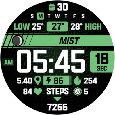 ATHLETIC Digital Watch Face Android Screenshot