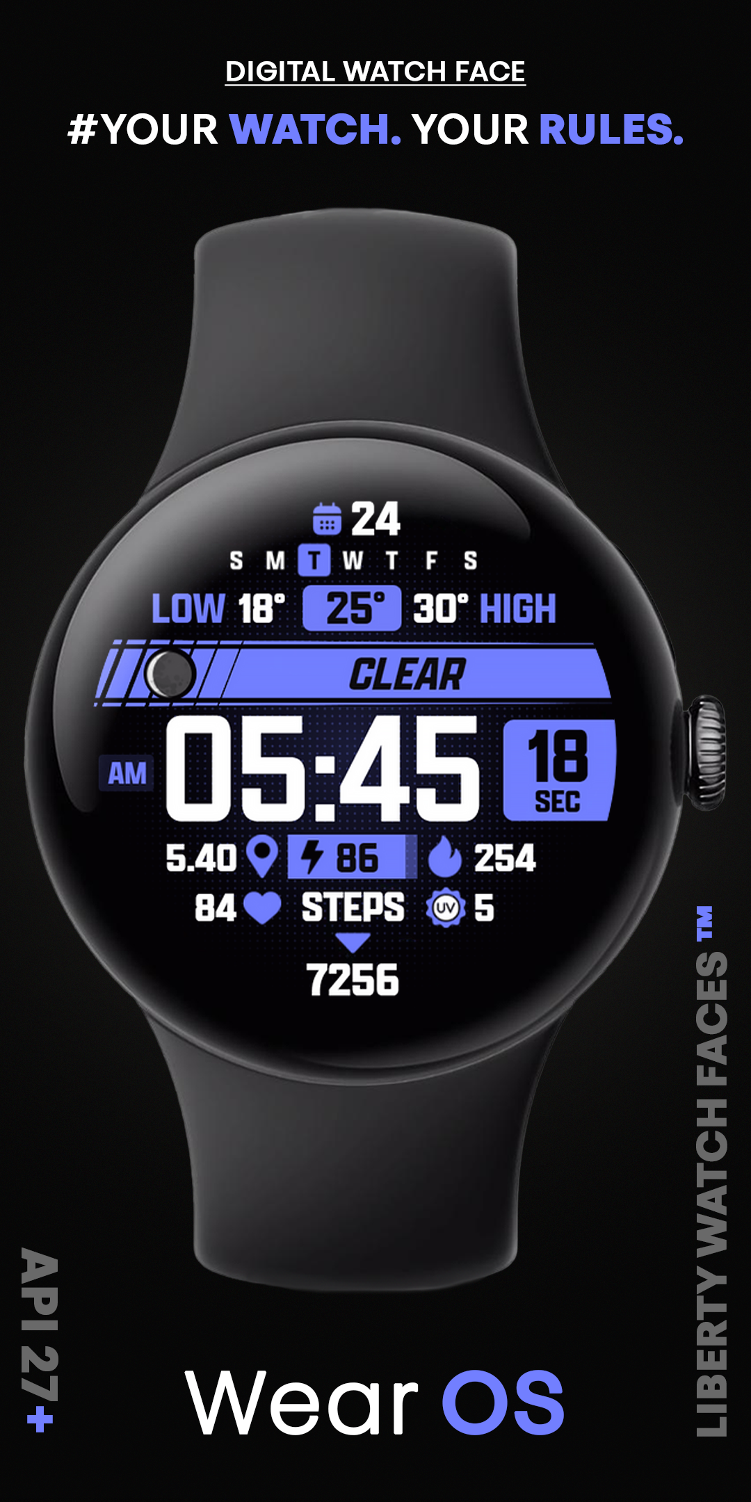 ATHLETIC Digital Watch Face Android Screenshot 2