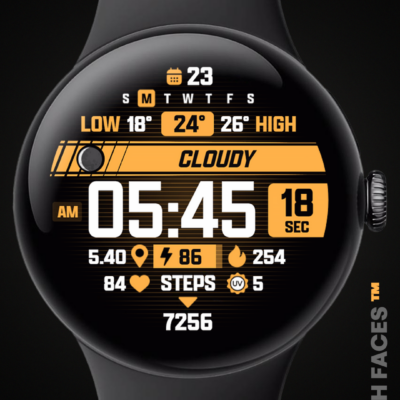 ATHLETIC Digital Watch Face Android Screenshot 3