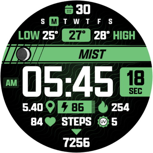 ATHLETIC Digital Watch Face Android Screenshot