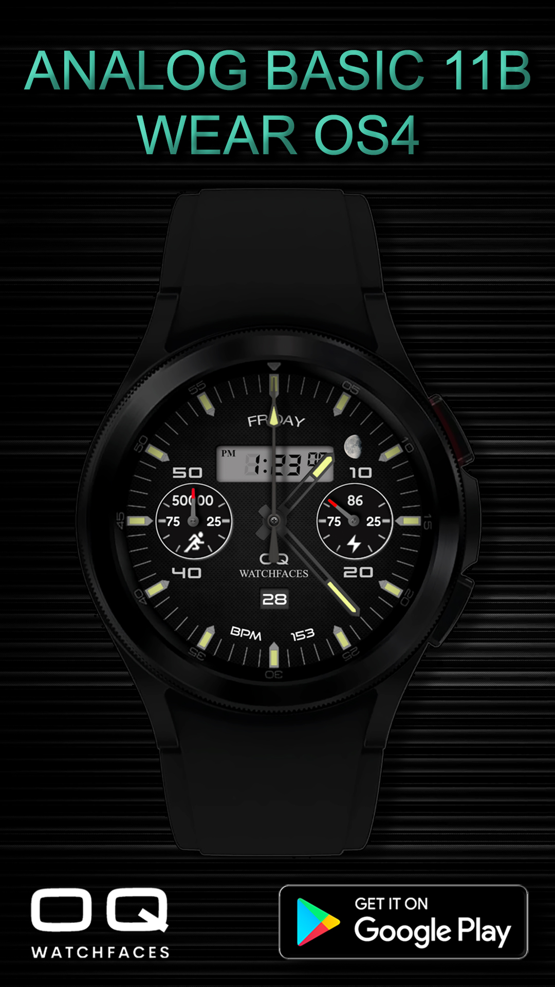 Analog Basic 11B Wear OS 5+ Android Screenshot 2
