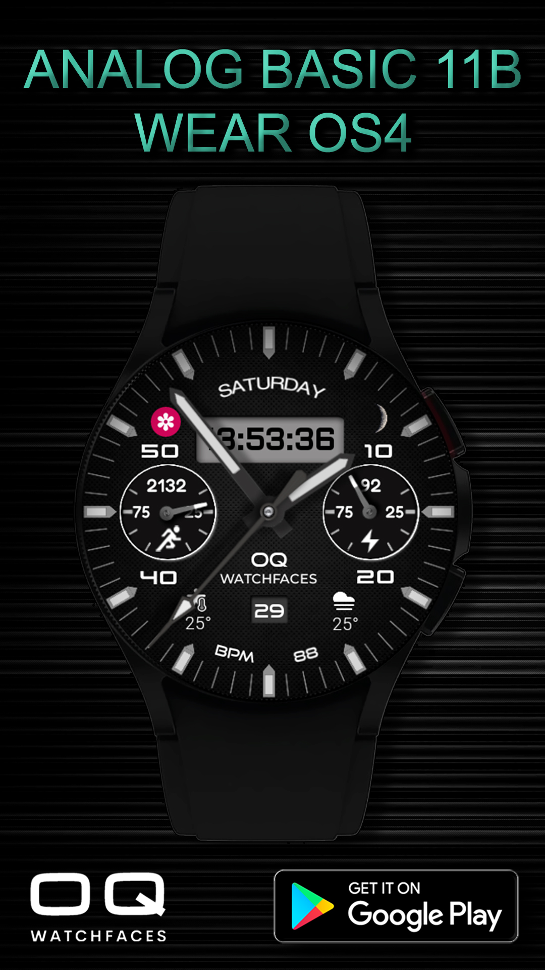 Analog Basic 11B Wear OS 5+ Android Screenshot 3