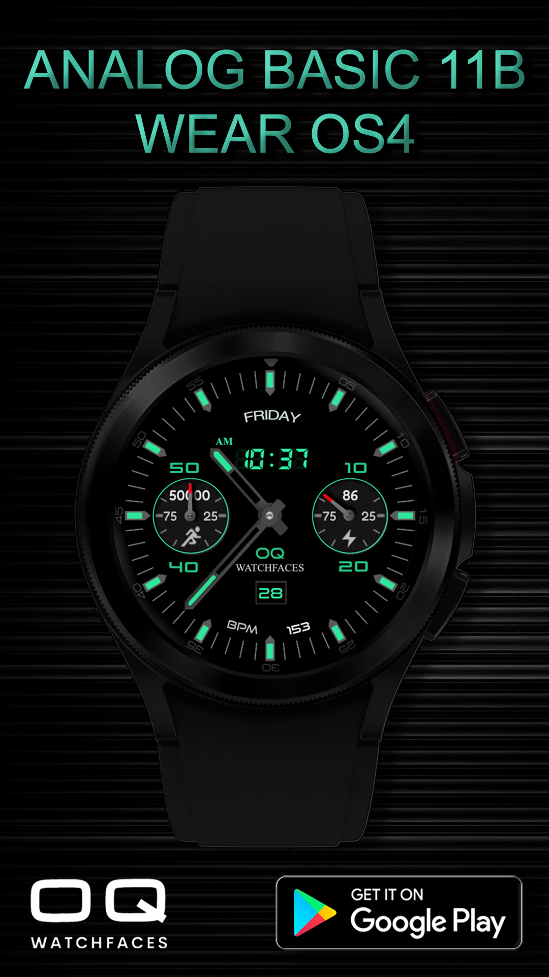 Analog Basic 11B Wear OS 5+ Android Screenshot 4