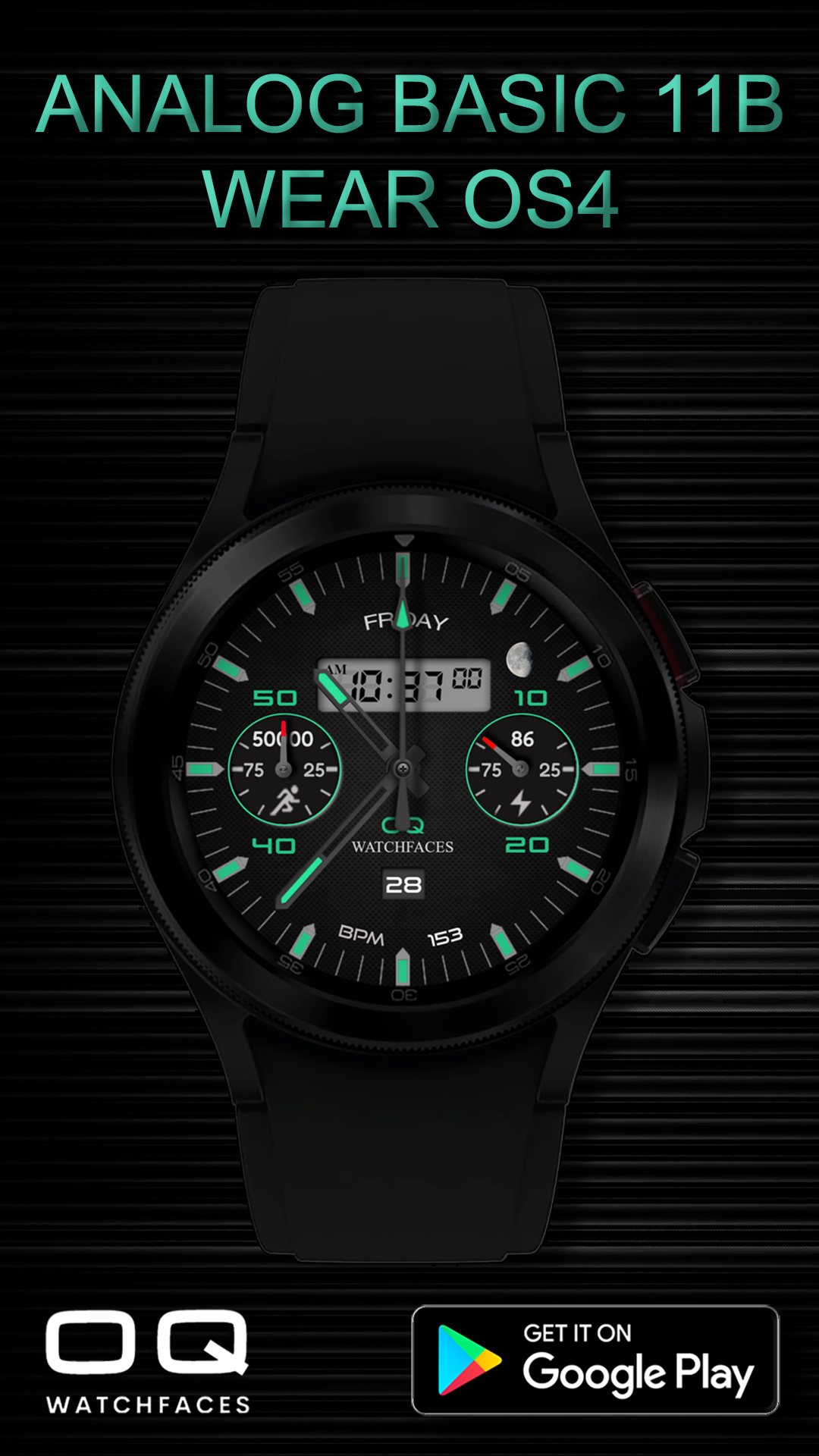 Analog Basic 11B Wear OS 5+ Android Screenshot