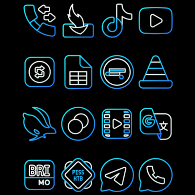 AquaLine Blue - Icon Pack Android Screenshot 2