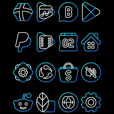 AquaLine Blue - Icon Pack Android Screenshot 3