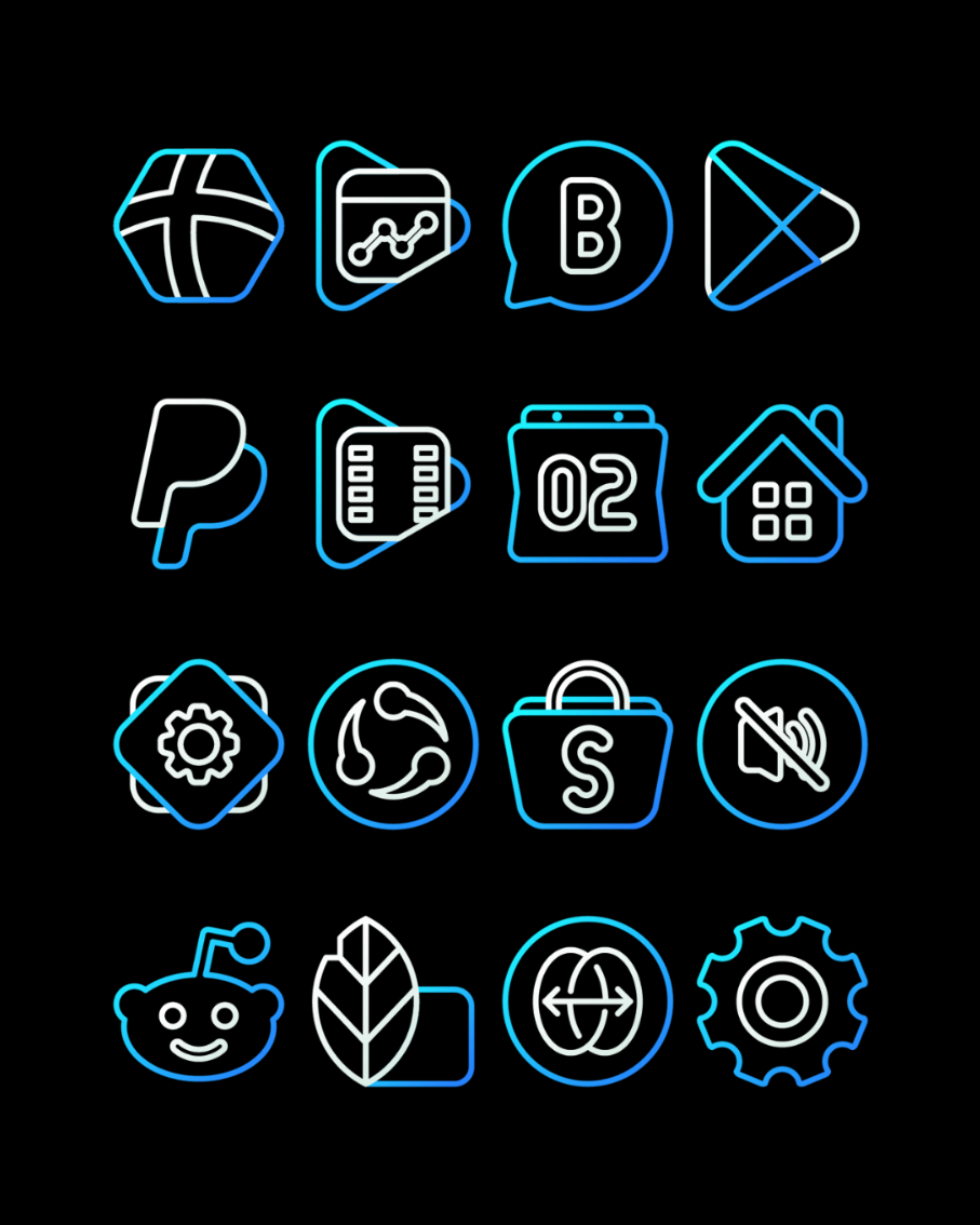 AquaLine Blue - Icon Pack Android Screenshot 3