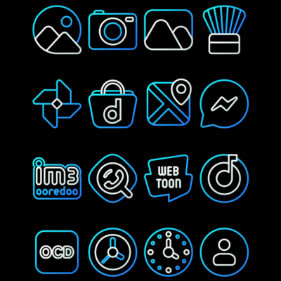 AquaLine Blue - Icon Pack Android Screenshot 4