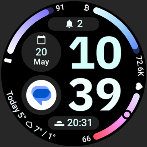 Arcs D5 Watch Face Android Screenshot