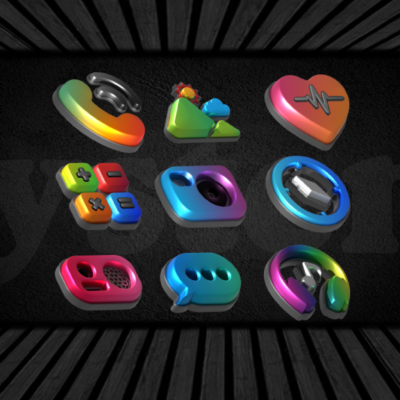 Auric Dark - 3D Icon Pack Android Screenshot 3