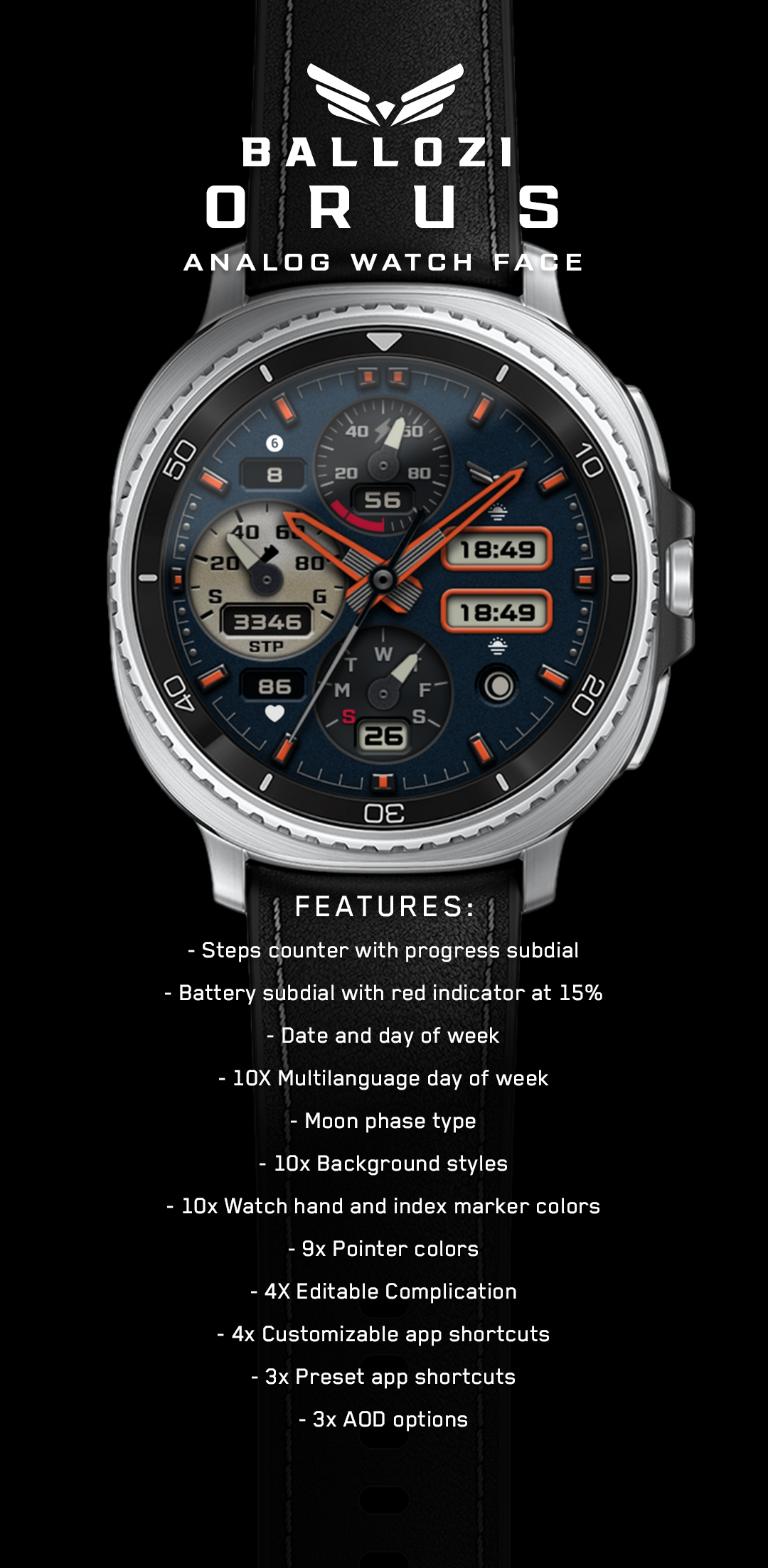 Ballozi ORUS - Hybrid Analog Android Screenshot 2