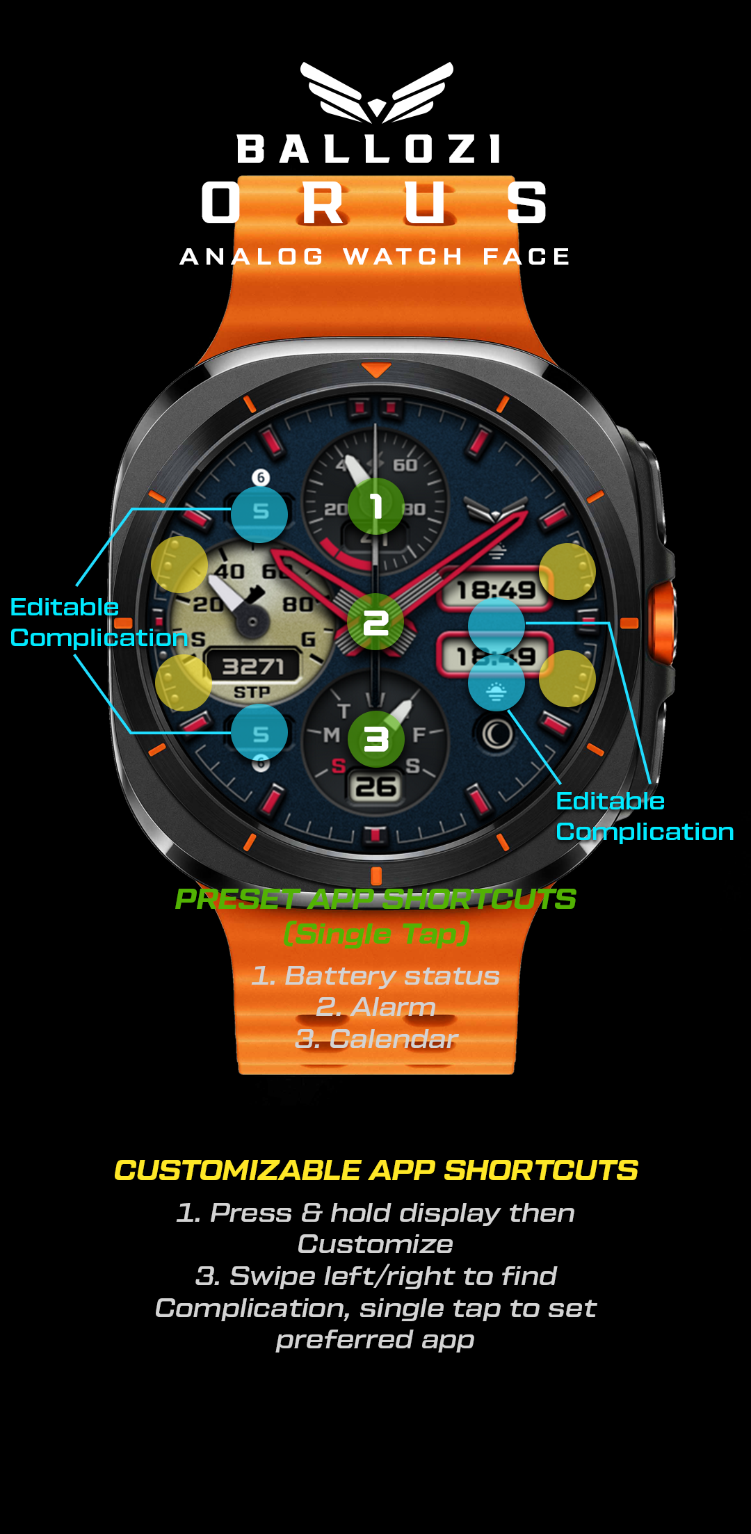 Ballozi ORUS - Hybrid Analog Android Screenshot 3