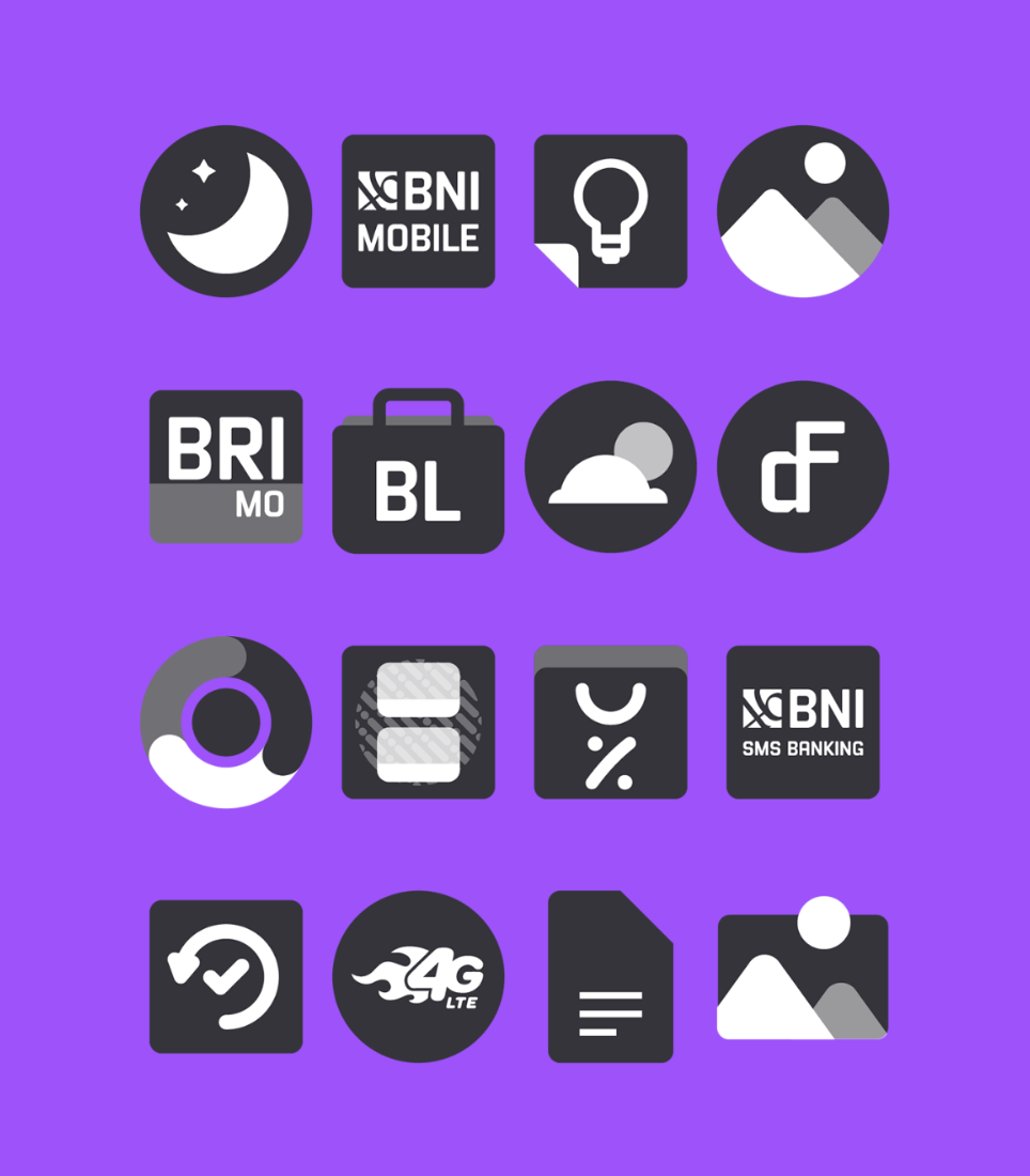 Black and White - Icon Pack Android Screenshot 2