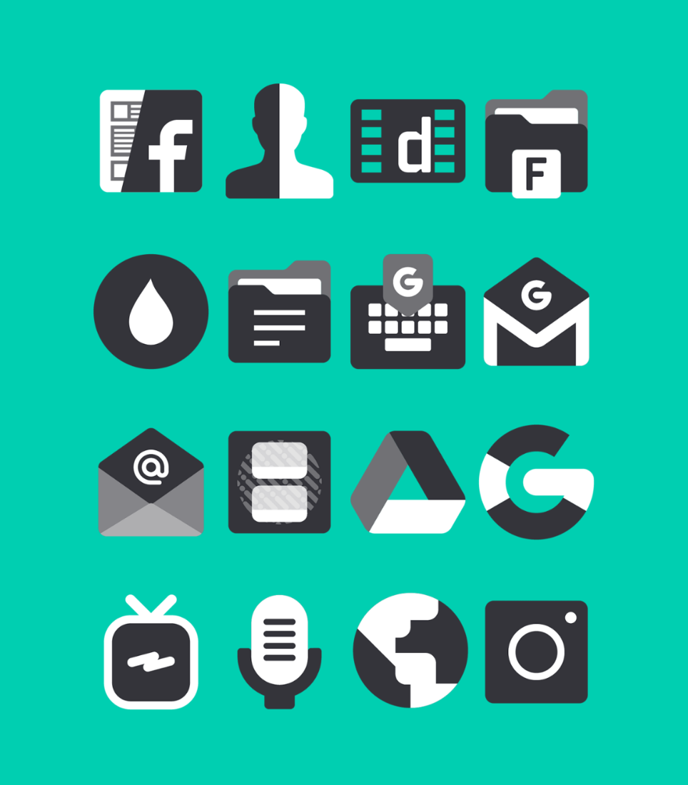 Black and White - Icon Pack Android Screenshot 3