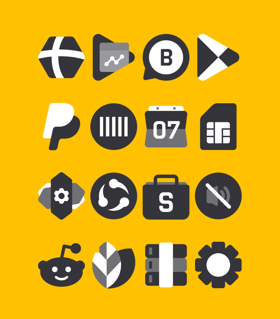 Black and White - Icon Pack Android Screenshot 4