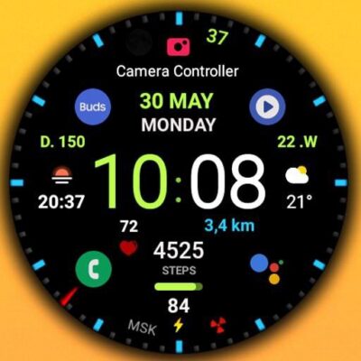 Black practical MOD Watch face Android Screenshot