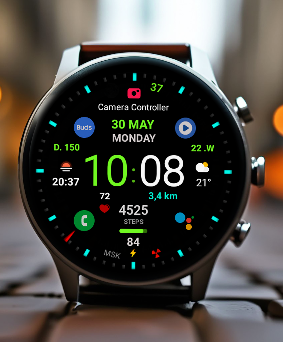 Black practical MOD Watch face Android Screenshot 2