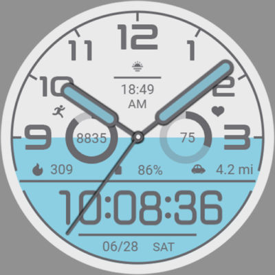 Blue White For Wear OS Android Screenshot