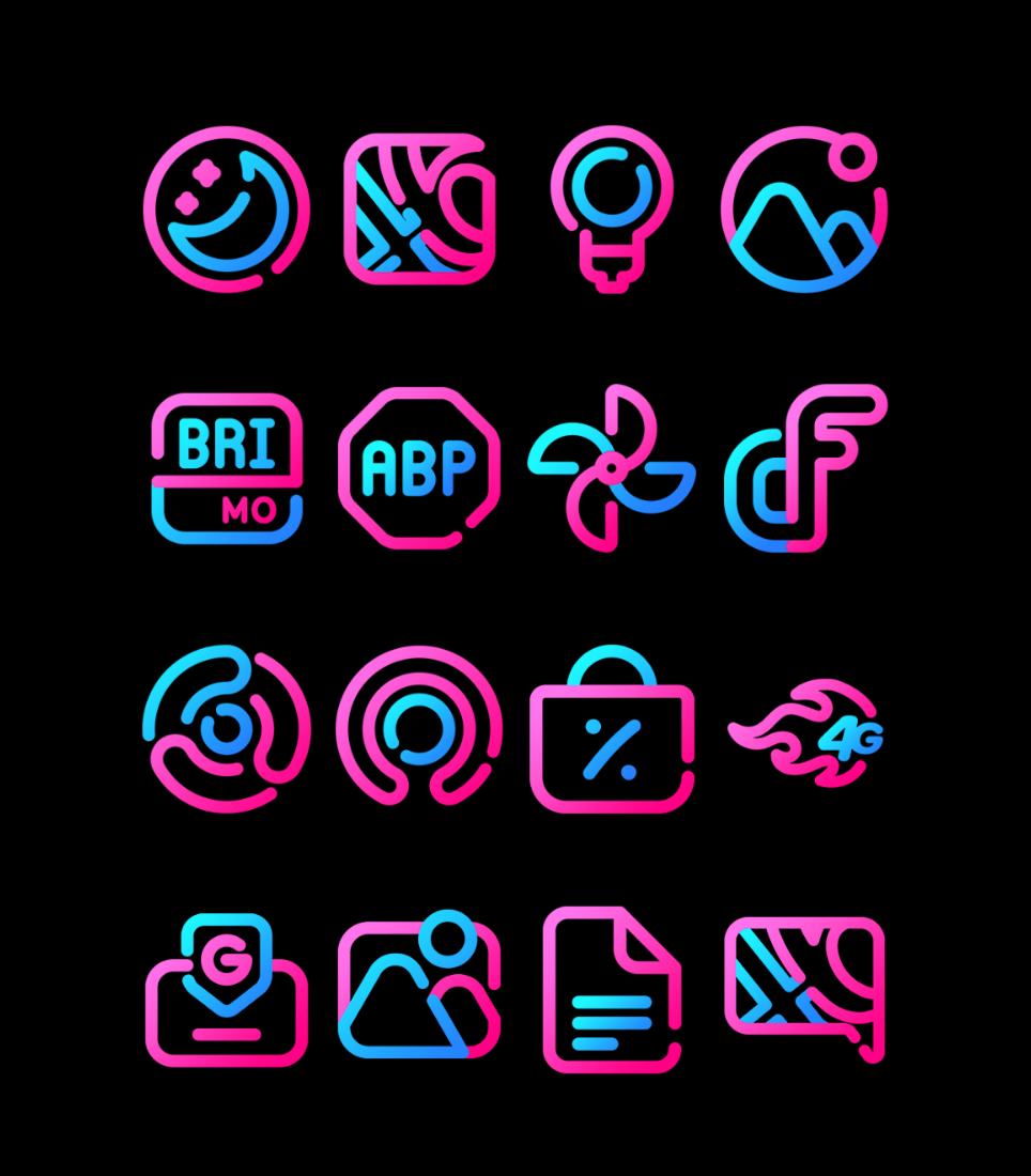 Bubble Gum - Lines Icon Pack Android Screenshot 2