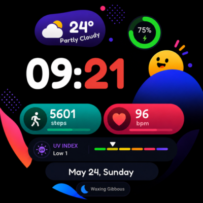 BubbleVerse Watch Face GTG4 Android Screenshot