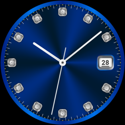 CWF018 Blue Watch Face Android Screenshot