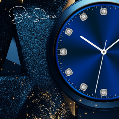 CWF018 Blue Watch Face Android Screenshot 2