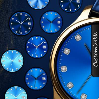 CWF018 Blue Watch Face Android Screenshot 3