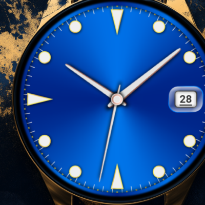 CWF018 Blue Watch Face Android Screenshot 4