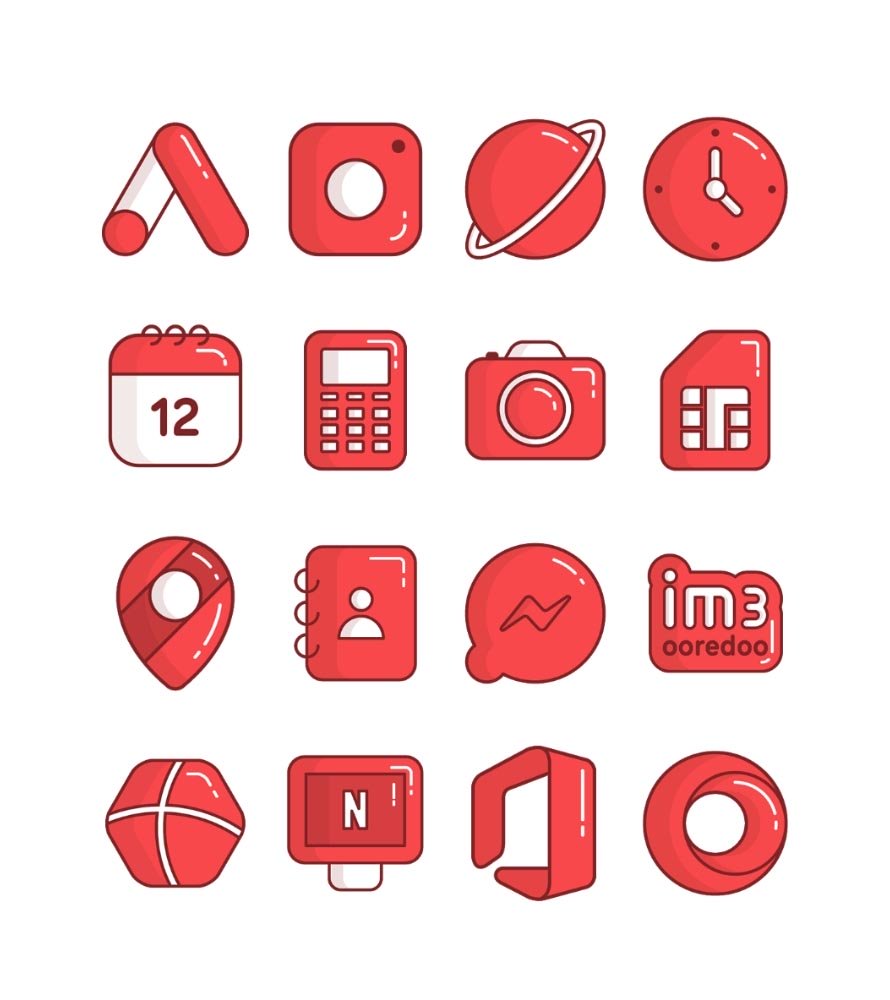Cherry - Red icon pack Android Screenshot 3