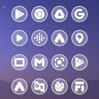 Circle Clear White Icon Pack Android Screenshot 3