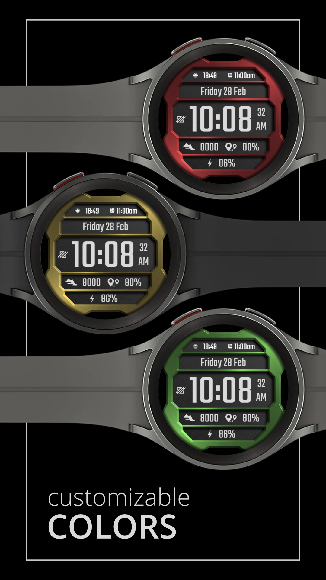 DADAM37: Modern Metal Dial Android Screenshot 3