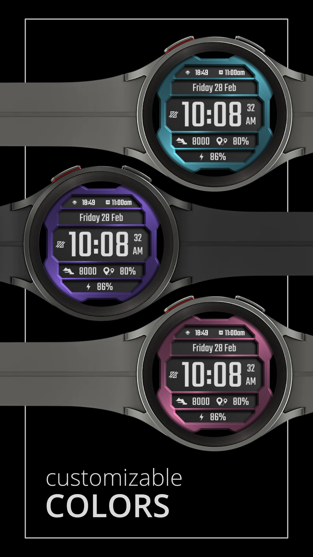 DADAM37: Modern Metal Dial Android Screenshot 4