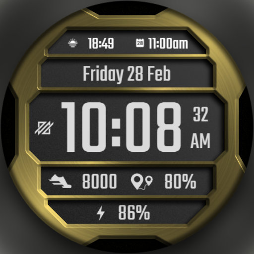 DADAM37: Modern Metal Dial Android Screenshot