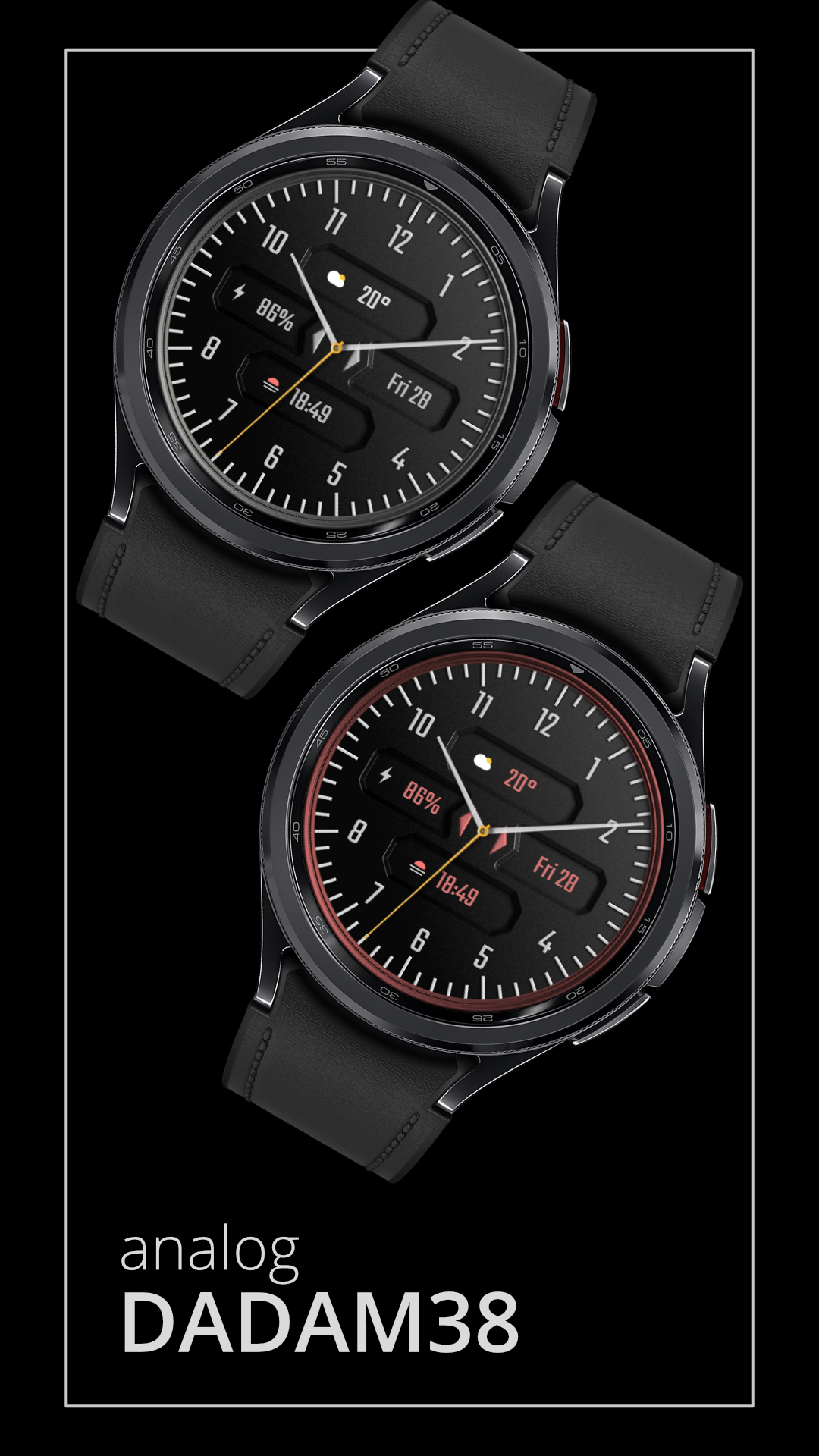 DADAM38: Analog Watch Face Android Screenshot 2