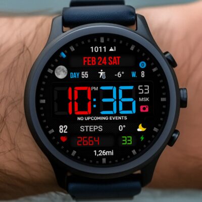Digital Mod Black watchface Android Screenshot 2
