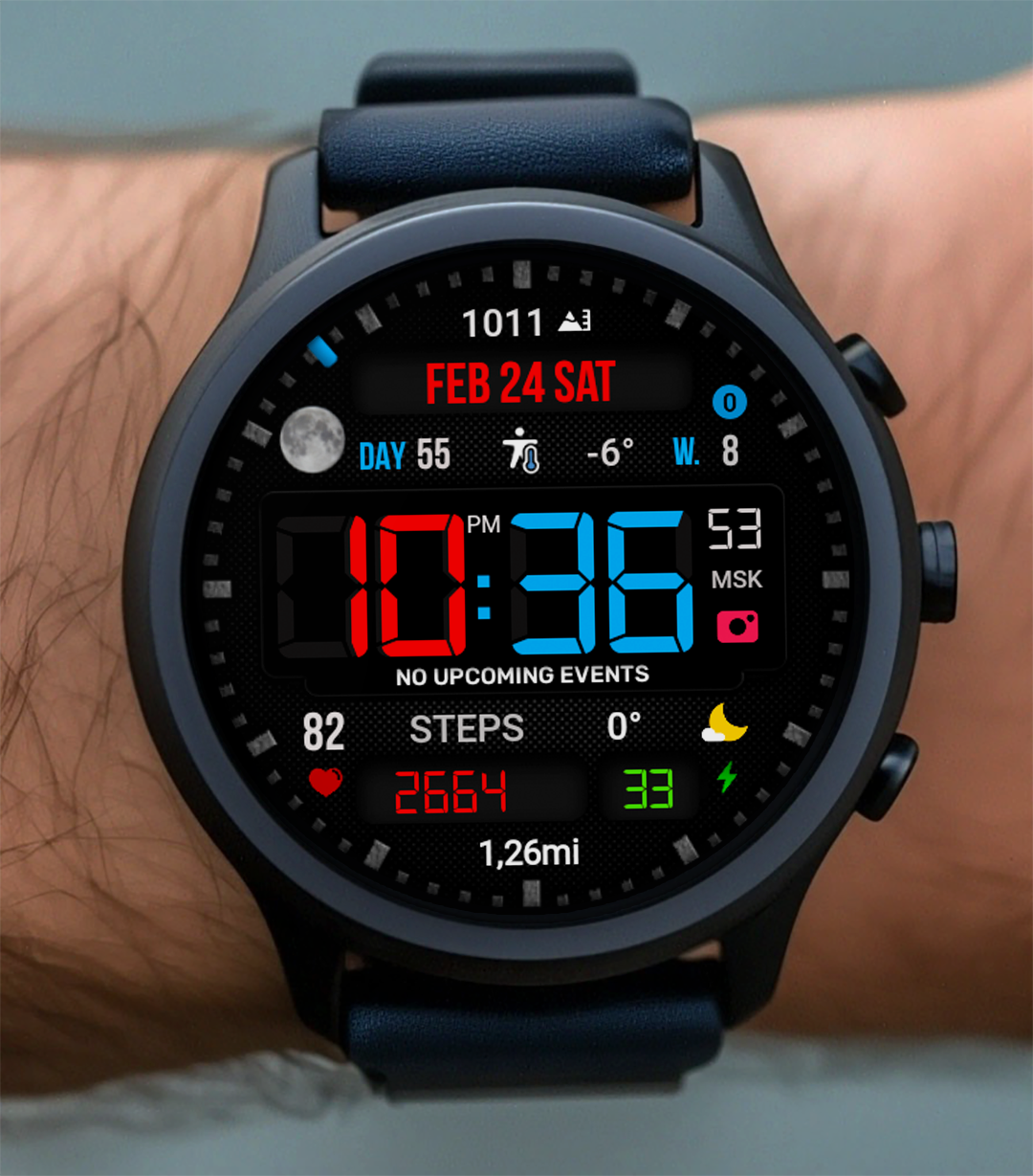 Digital Mod Black watchface Android Screenshot 2