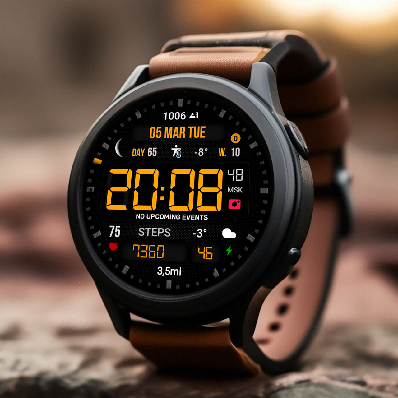Digital Mod Black watchface Android Screenshot 3