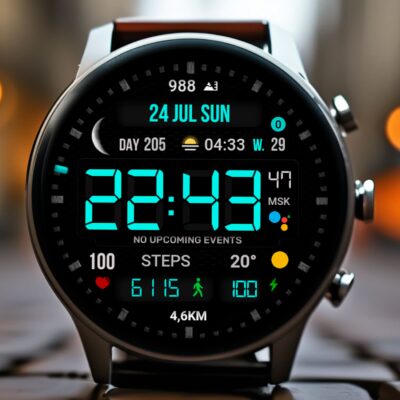 Digital Mod Black watchface Android Screenshot 4