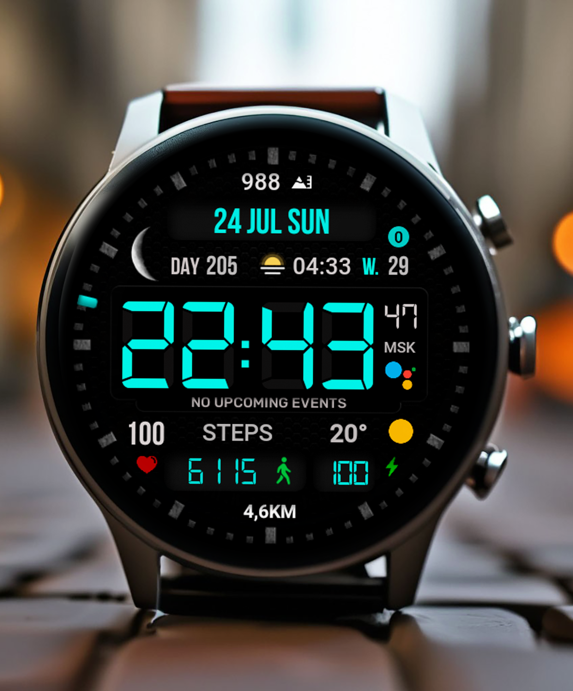Digital Mod Black watchface Android Screenshot 4