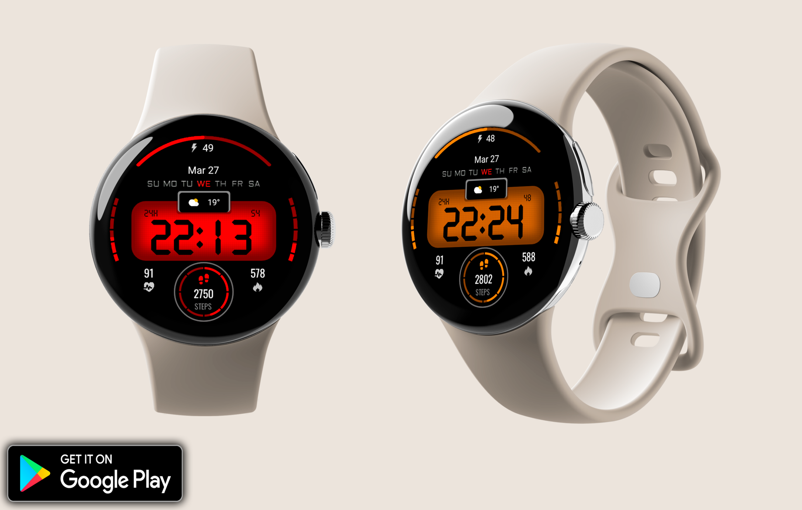 Digital sport color WatchFace Android Screenshot 3