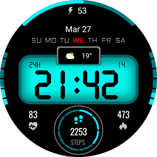 Digital sport color WatchFace Android Screenshot