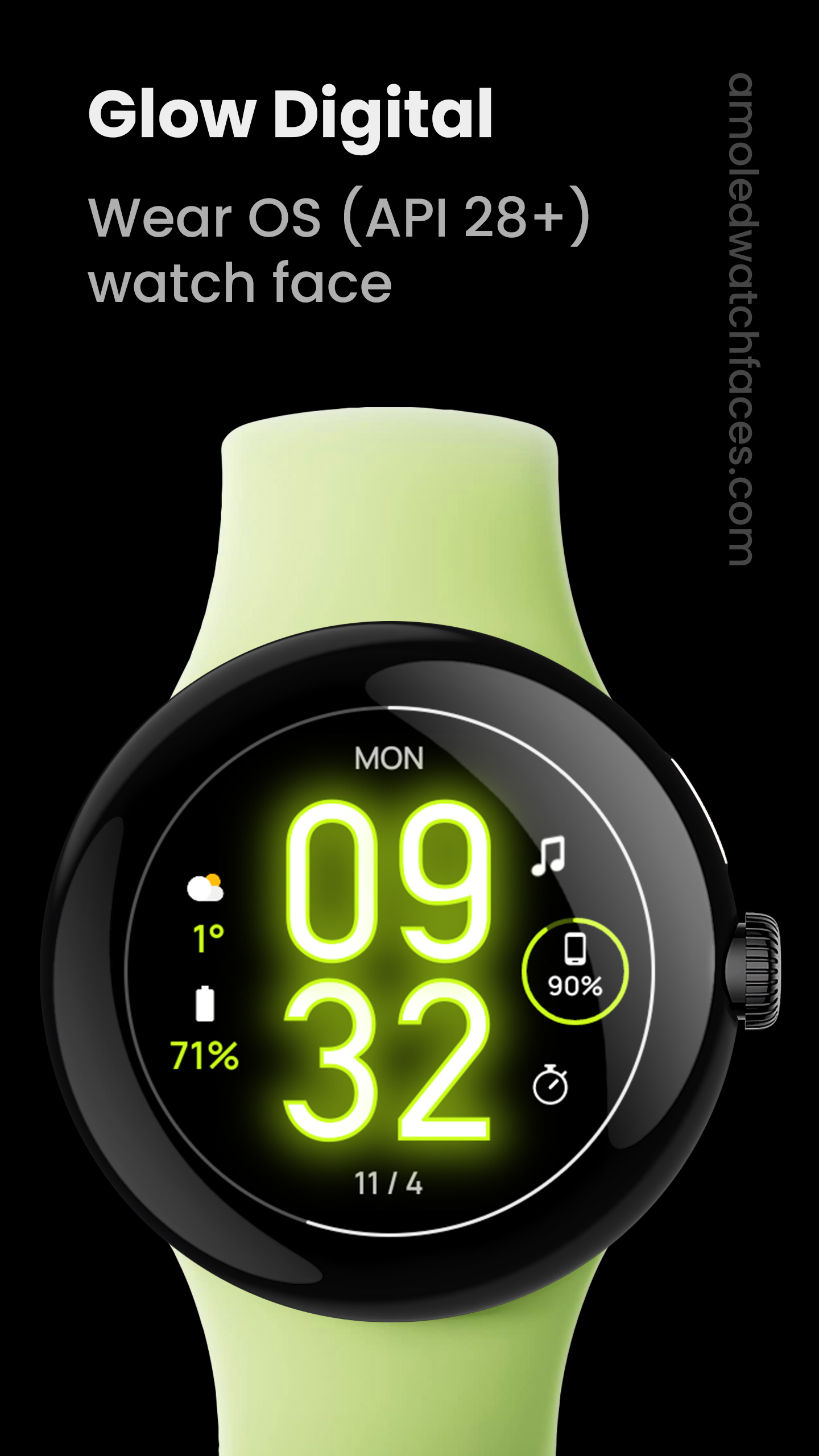 Glow Digital: Watch face Android Screenshot 2