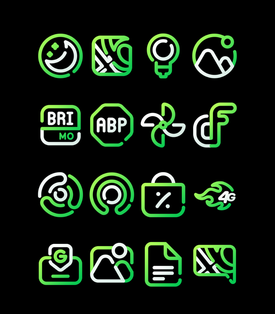 LimeLine - Green Icon Pack Android Screenshot 2