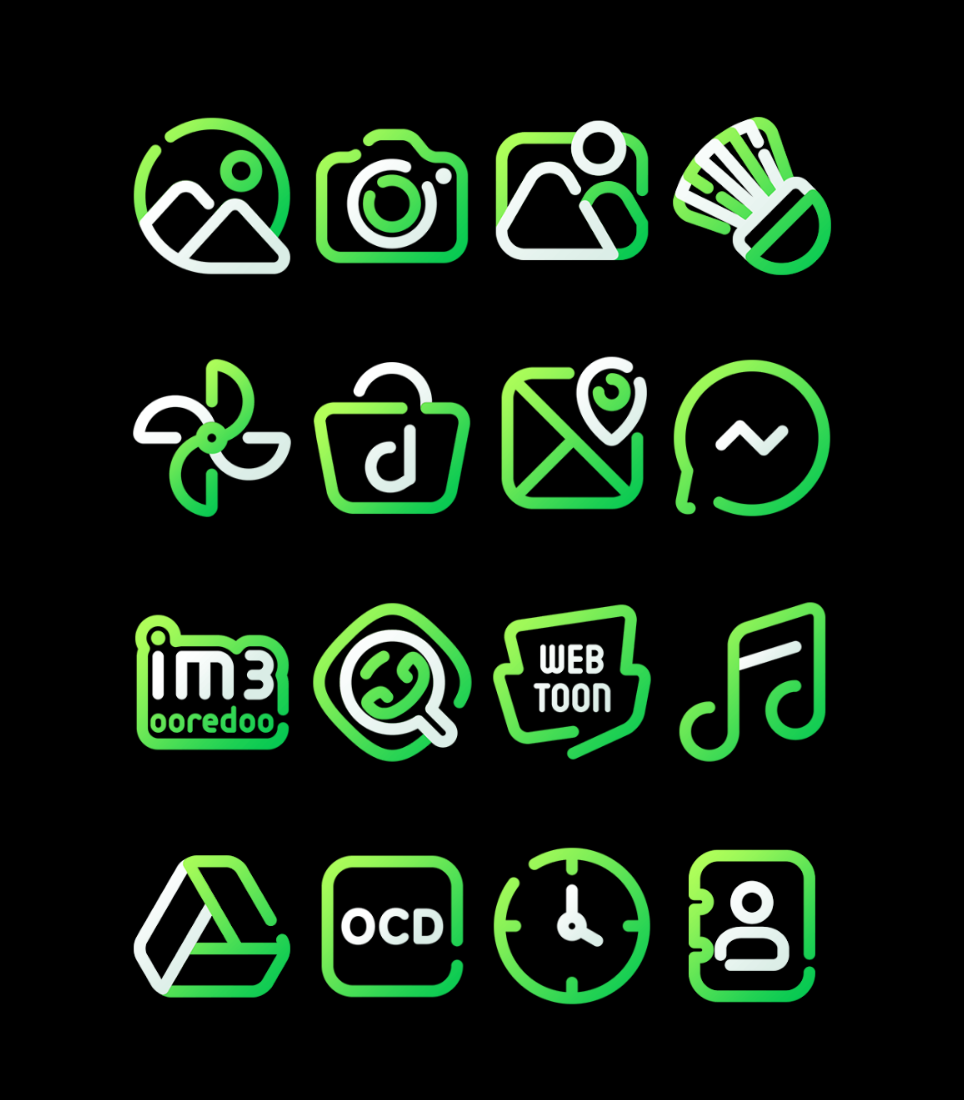 LimeLine - Green Icon Pack Android Screenshot 4