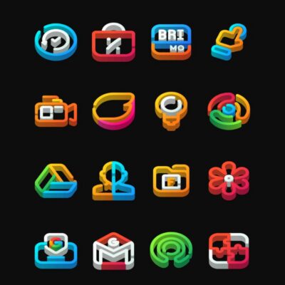 LineDock 3D - Icon Pack Android Screenshot 2