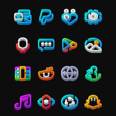 LineDock 3D - Icon Pack Android Screenshot 4