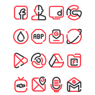 Lineblack - Red icon Pack Android Screenshot 3