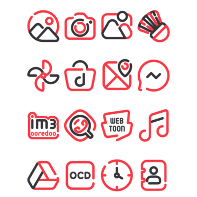Lineblack - Red icon Pack Android Screenshot 4